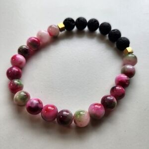 Paparazzi Pink and Black Beaded Bracelet